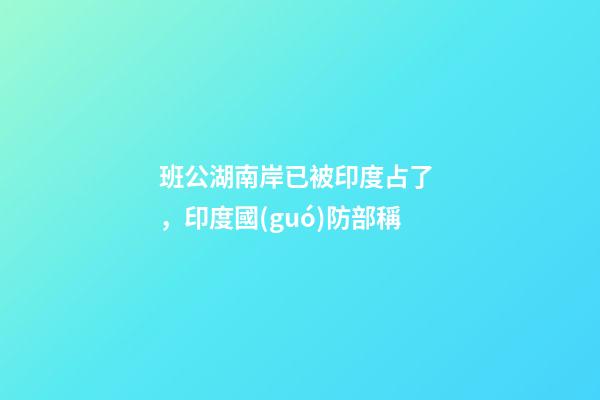 班公湖南岸已被印度占了，印度國(guó)防部稱-第1張-觀點(diǎn)-玄機(jī)派